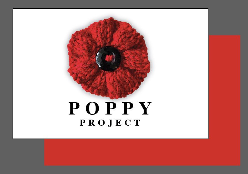 Red poppy with the words 